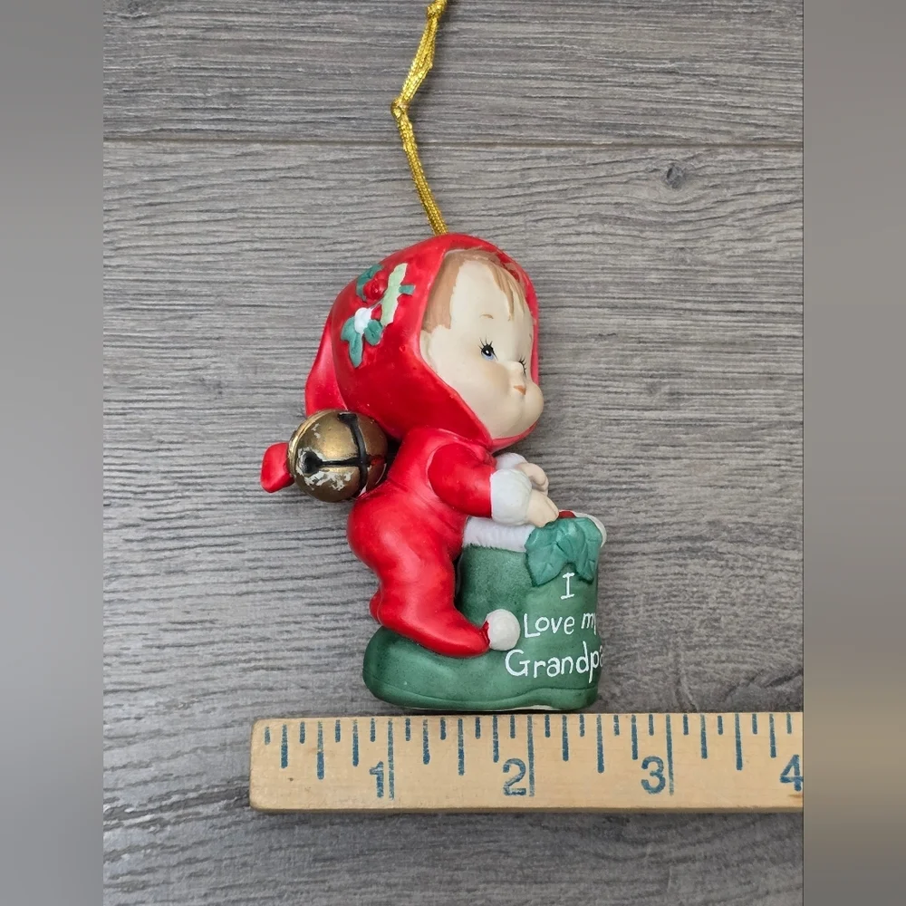 1987 Ruth Morehead Enesco I Love My Grandpa Christmas Ornament Collectible